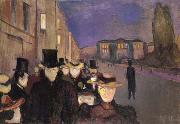 Edvard Munch Evening on karl johan sireet oil painting on canvas